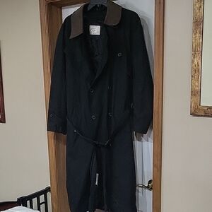 Mens Harbor Lights “Maverick Man” Belted Trench Coat, Black and Brown  Size 44 R